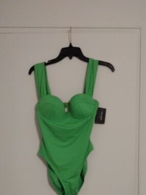 kate spade Bright Green Bustier One-Piece Swimsuit